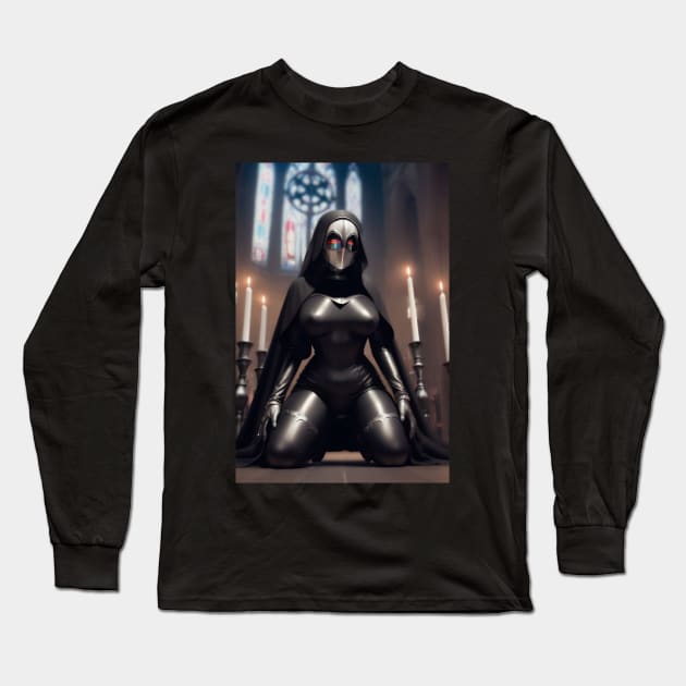 Kick Ass Nun Long Sleeve T-Shirt by Bespired